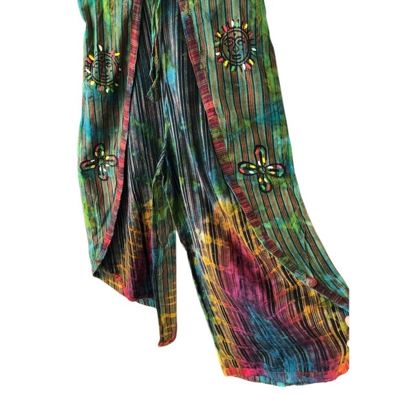 Rising International Womens Large Cotton Tie Dyed Print Pants Skirt Drawstring - Picture 8 of 12